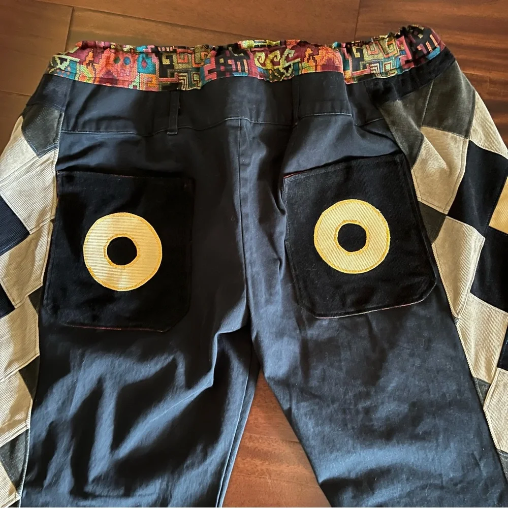 Phish Donut Patchwork Corduroy Pants - Blue Tan Adjustable Waist XXL - Picture 12 of 12